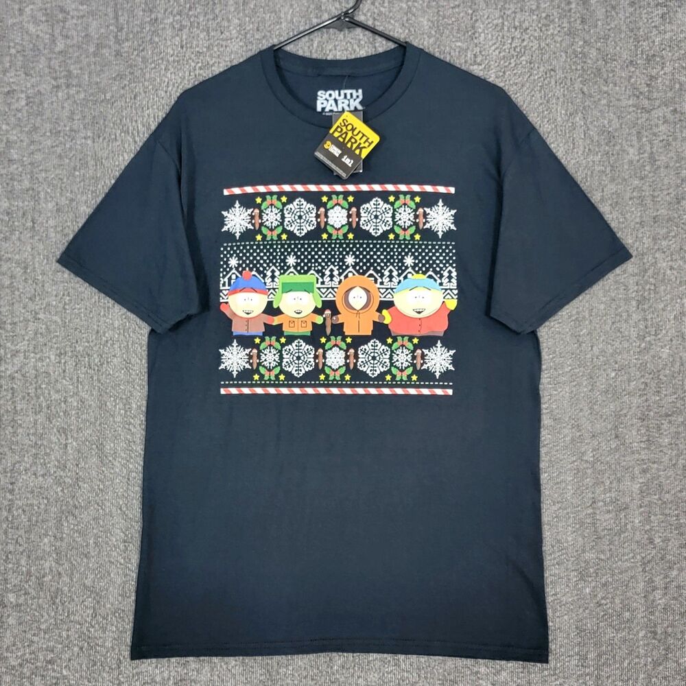 South Park T-Shirt Womens Juniors Large Black Christmas Theme Hot Topic